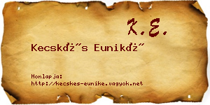 Kecskés Euniké névjegykártya